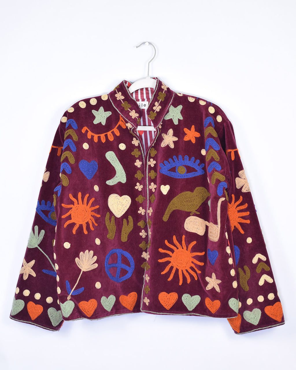 Good Vibes Embroidered Velvet Jacket - 06 image 0