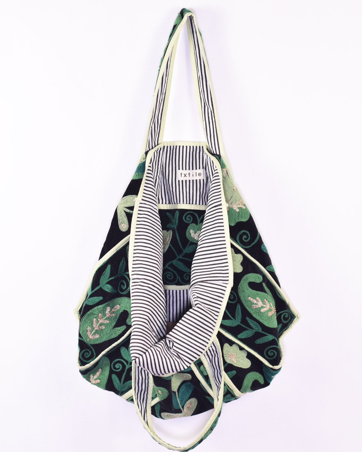 Velvet Suzani Embroidered Oversized Tote Bag - 10 image 0