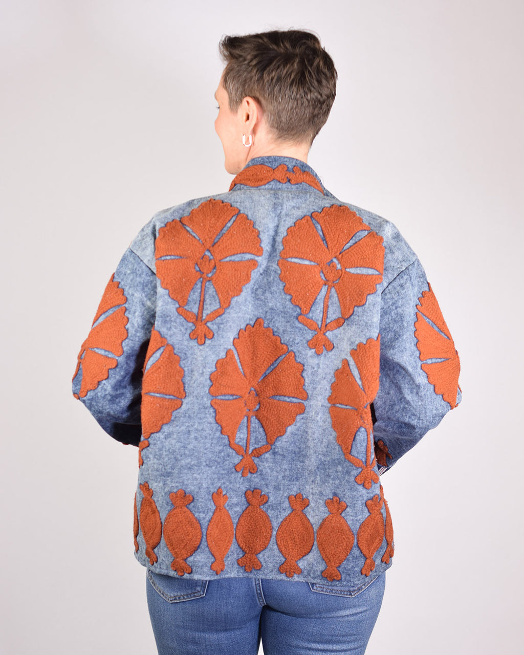 Denim Suzani Embroidered Jacket - 02 image 0