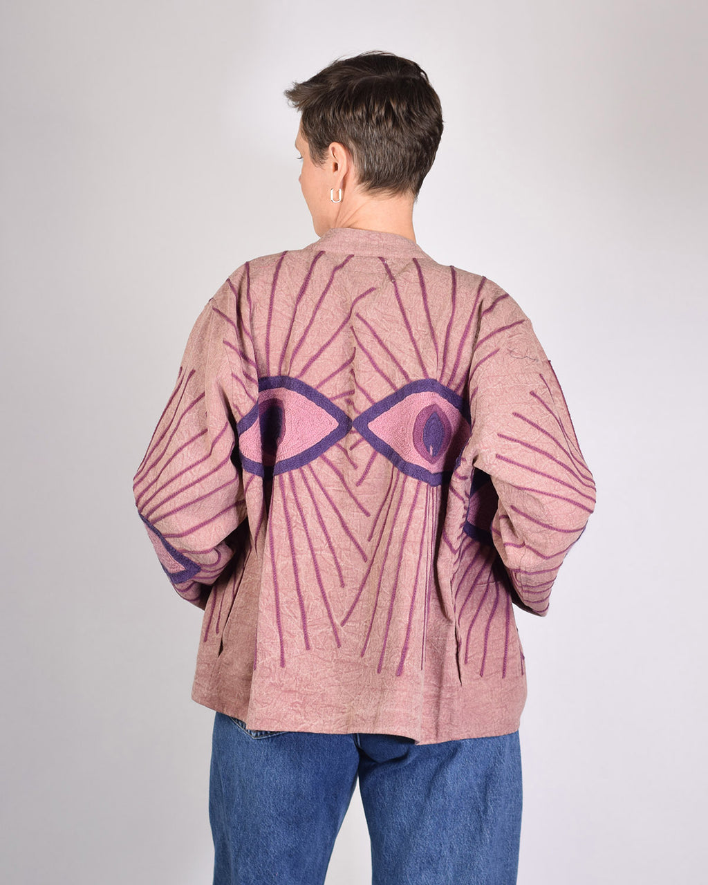 Lightweight Evil Eye Canvas Embroidered Jacket - 04 image 1