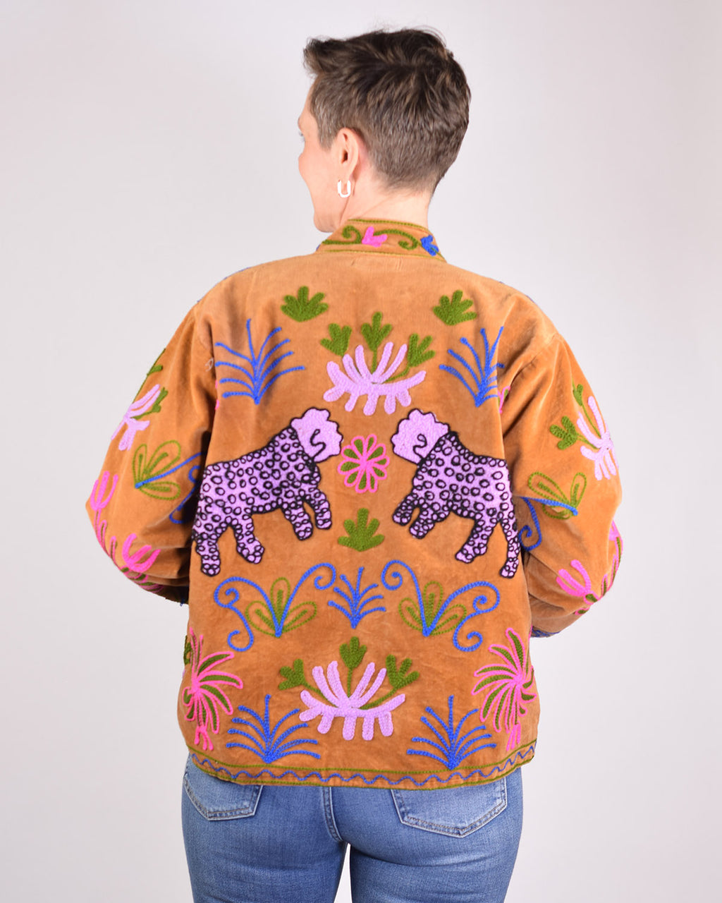 Leopard Jungle Embroidered Velvet Jacket - 03 image 0