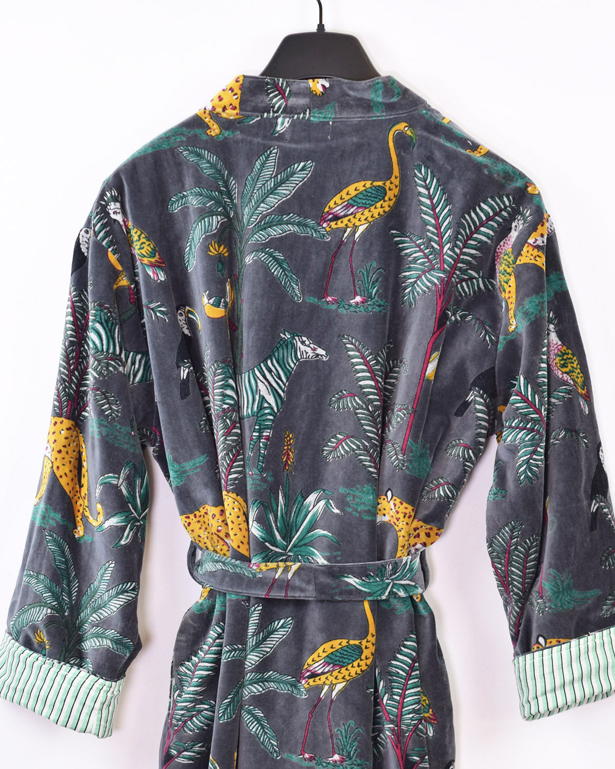 Plush Velvet Unisex Robe - Midnight Safari image 4