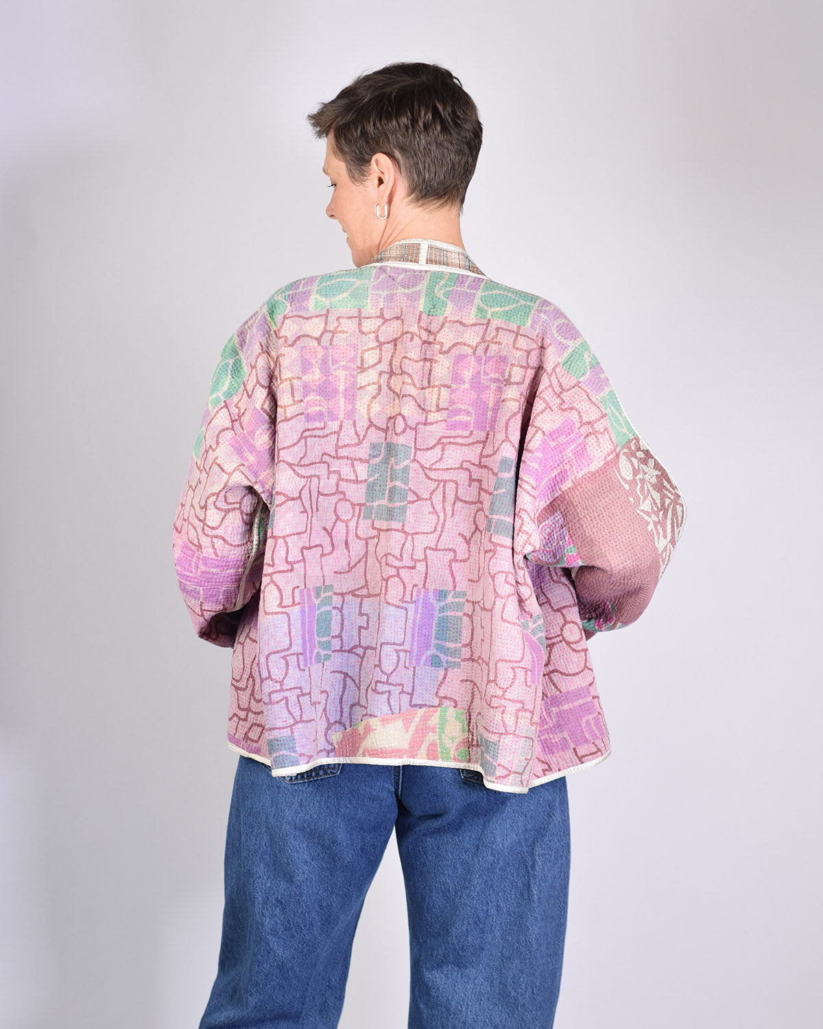 Charlie Quilted Reversible Patchwork Kantha Jacket - 08 image 3
