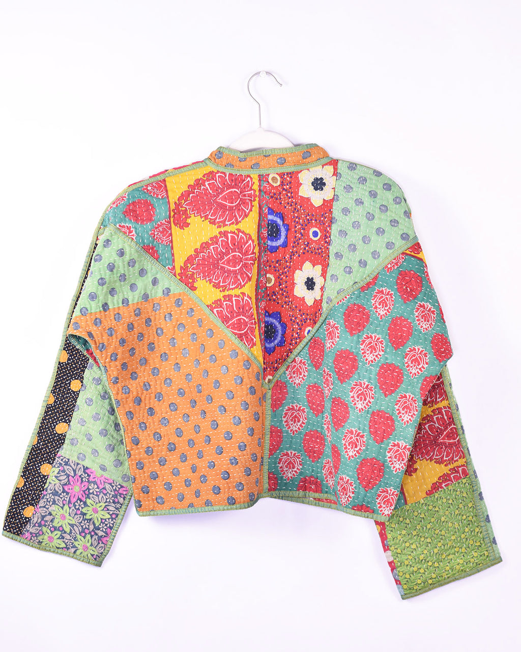 Sofie Quilted Reversible Patchwork Kantha Jacket -15 image 1