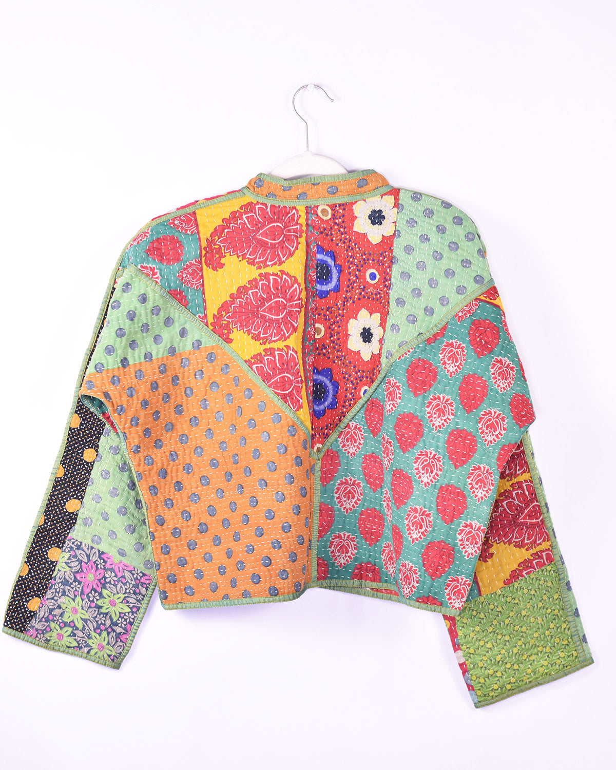 Sofie Quilted Reversible Patchwork Kantha Jacket -15 image 1