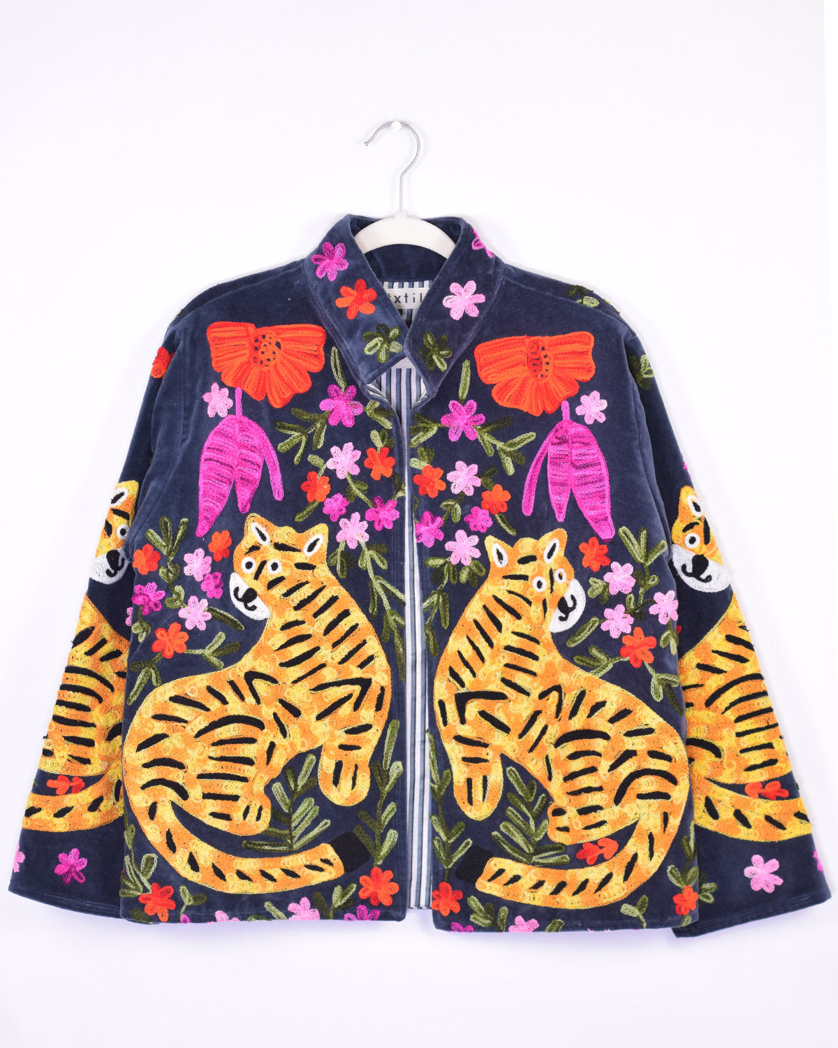 Tiger Tribe Embroidered Velvet Jacket - 08 image 1