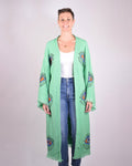 Luxury Turkish Cotton Evil Eye Kimono/Robe - Soft Jade image 9