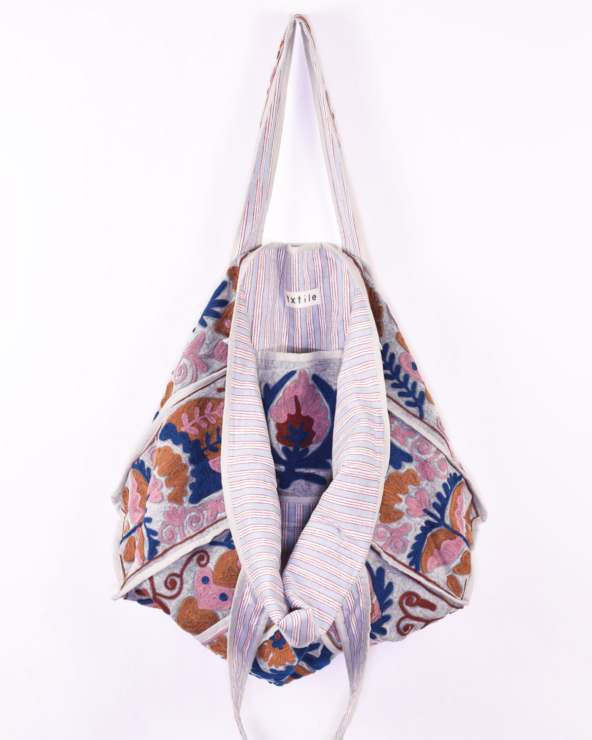 Canvas Suzani Embroidered Oversized Tote Bag - 13 image 1
