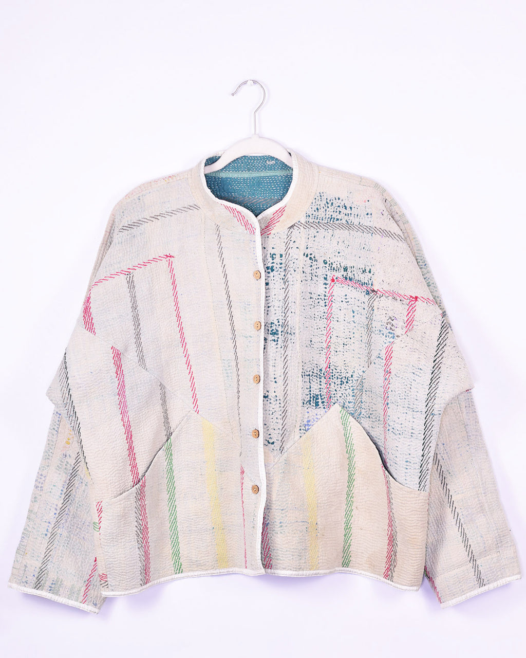 Charlie Quilted Reversible Patchwork Kantha Jacket - 09 image 2