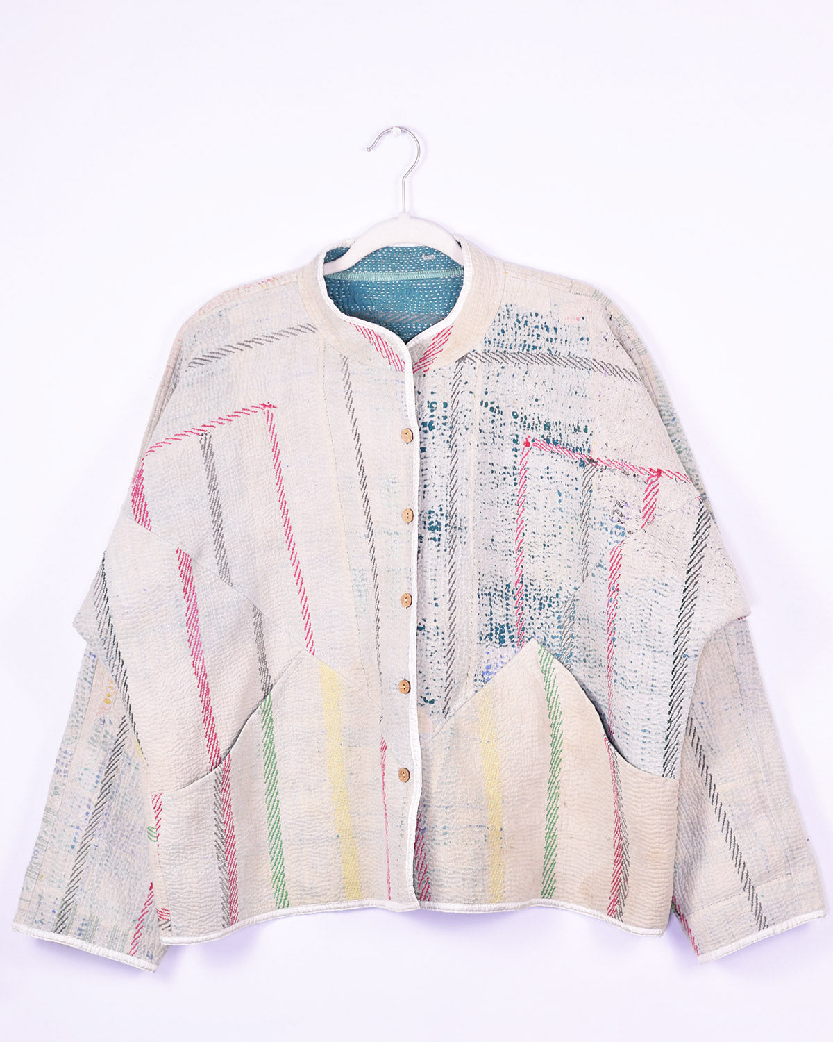 Charlie Quilted Reversible Patchwork Kantha Jacket - 09 image 2