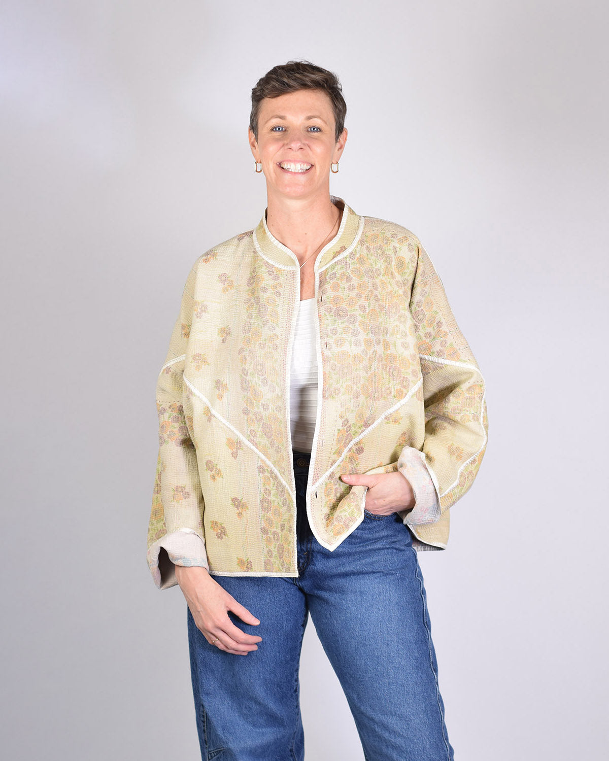 Charlie Quilted Reversible Patchwork Kantha Jacket - 13 image 2
