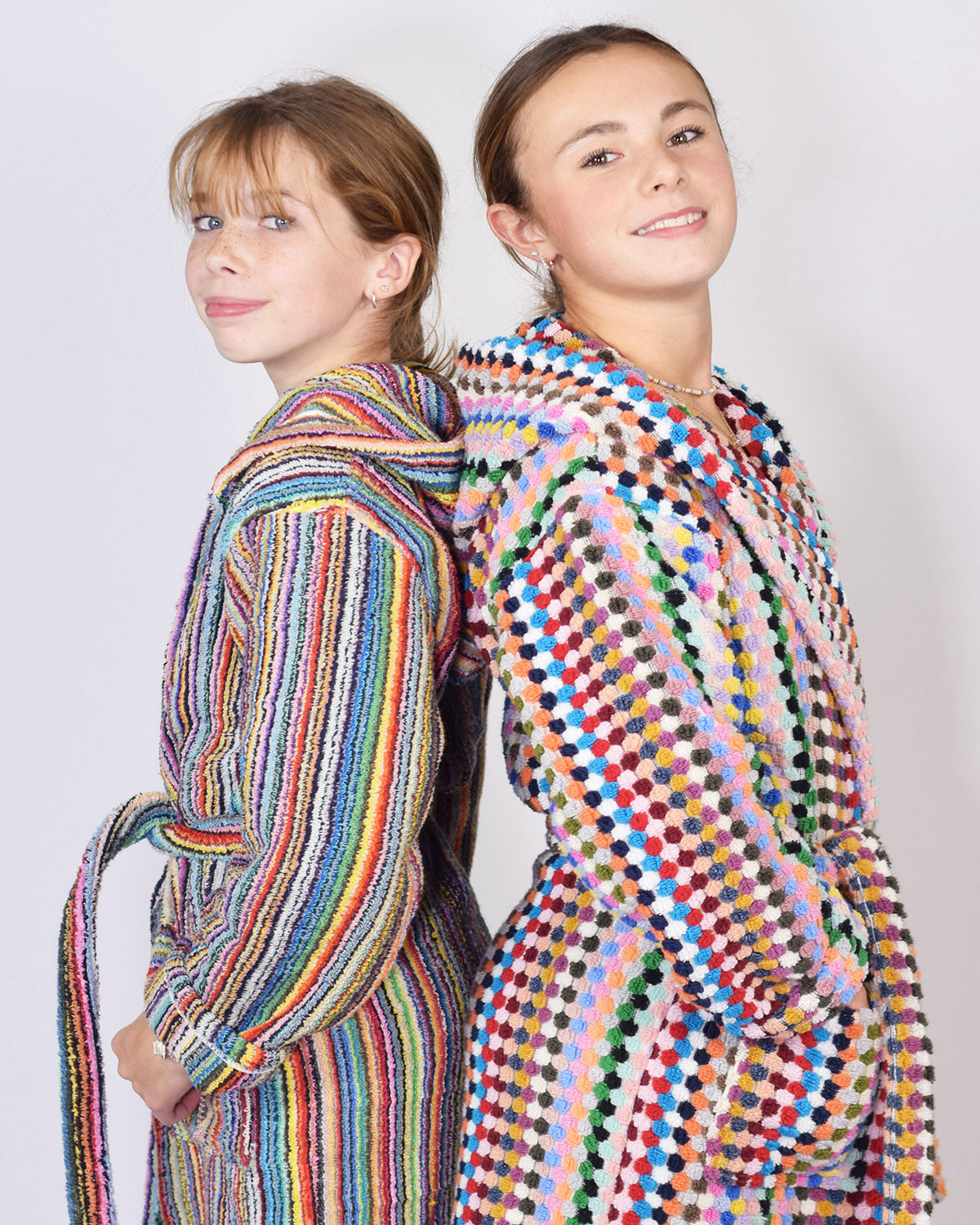 KIDS Organic Turkish Cotton Plush Terry Cloth Robe - Rainbow Missoni Stripes image 13