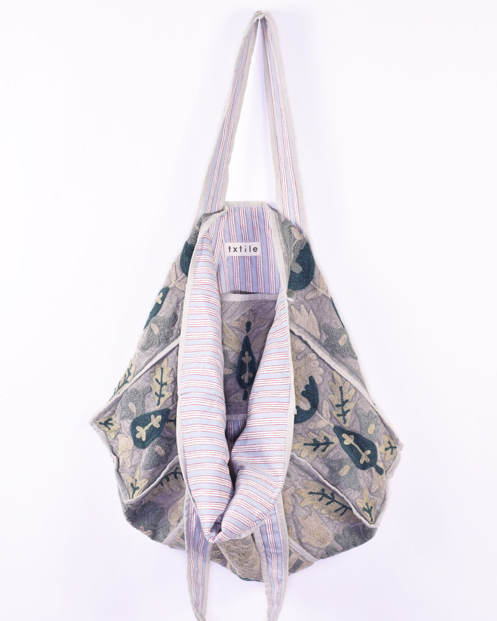 Canvas Suzani Embroidered Oversized Tote Bag - 17 image 0