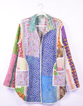 Frankie Long Quilted Reversible Patchwork Kantha Jacket - 05 image 0