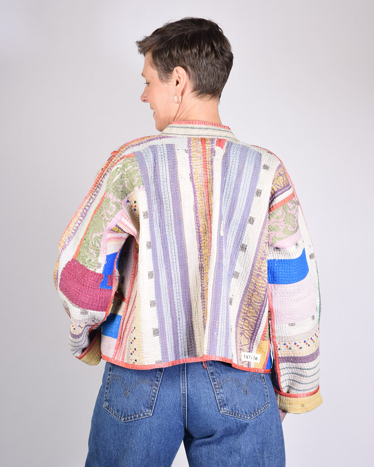 Sofie Quilted Reversible Patchwork Kantha Jacket -12 image 1