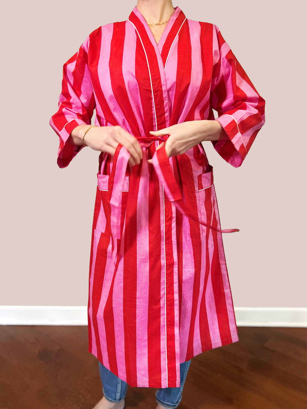 Lightweight Cotton Robe - Wild Poppy image 2