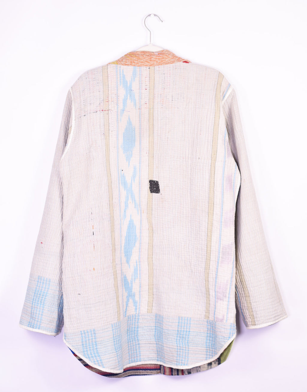Frankie Long Quilted Reversible Patchwork Kantha Jacket - 01 image 3