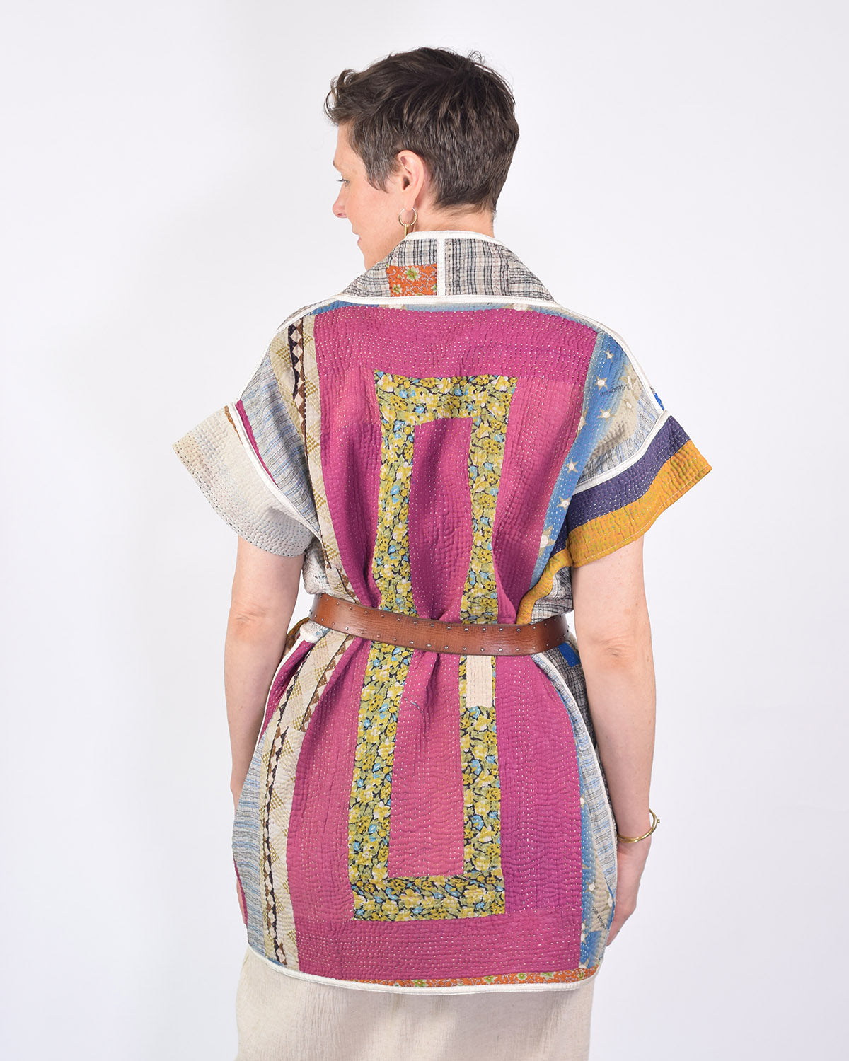Maddie Cape - Reversible Jacket/Vest - Repurposed Kantha Quilts -01 image 12