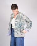 Lightweight Evil Eye Canvas Embroidered Jacket - 12 image 0