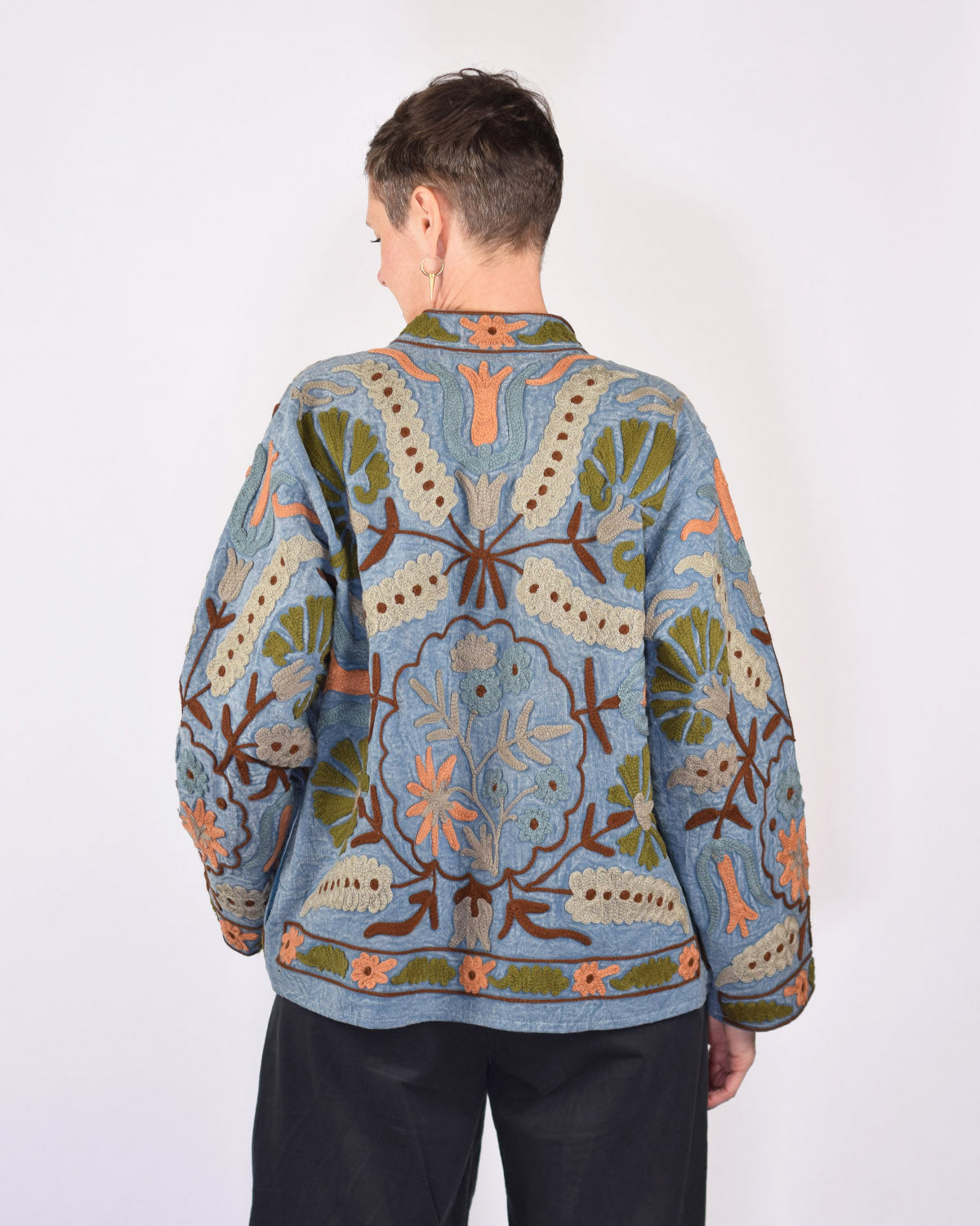 Suzani Embroidered Canvas Jacket/Cardigan -13
