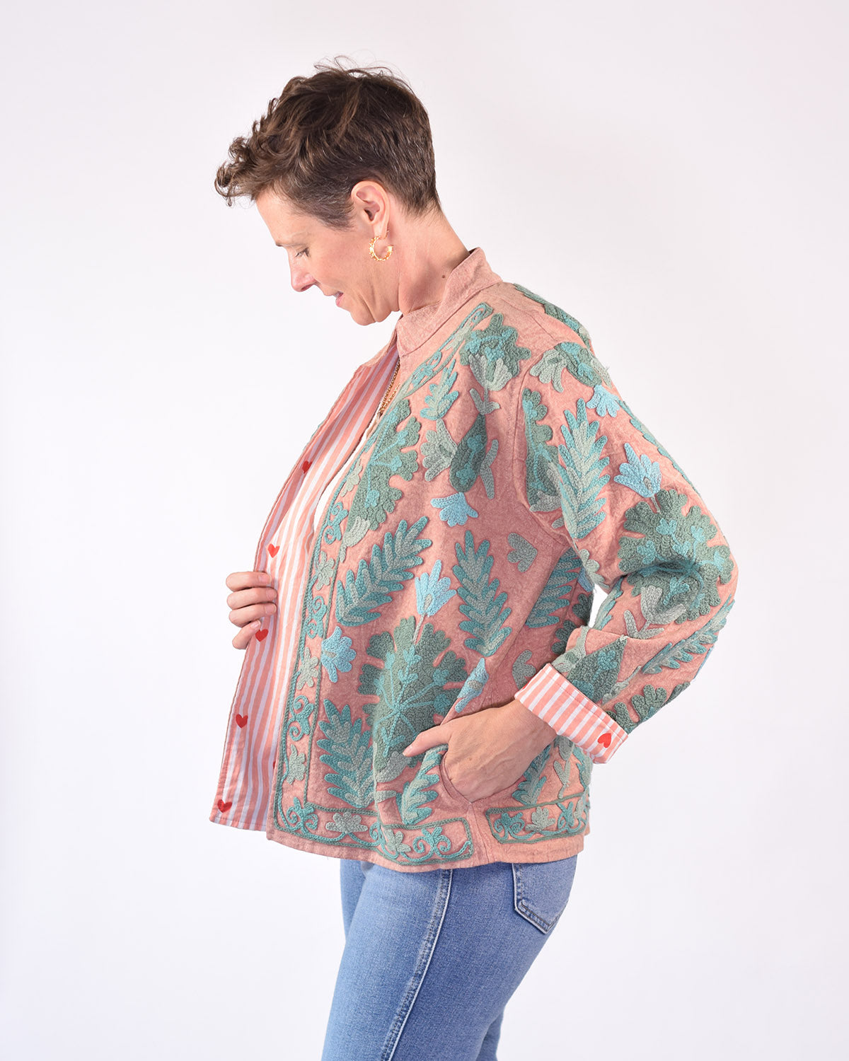 Suzani Embroidered Canvas Jacket/Cardigan -11