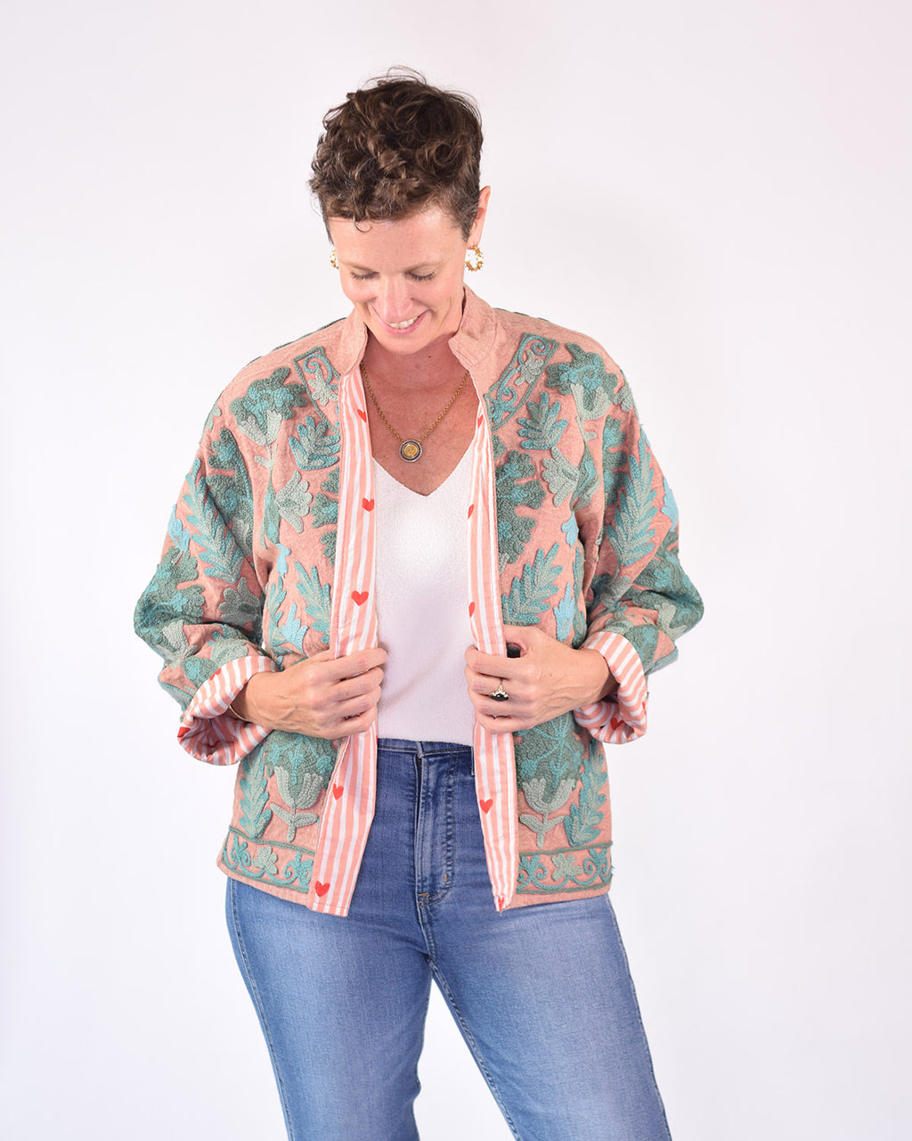 Suzani Embroidered Canvas Jacket/Cardigan -11