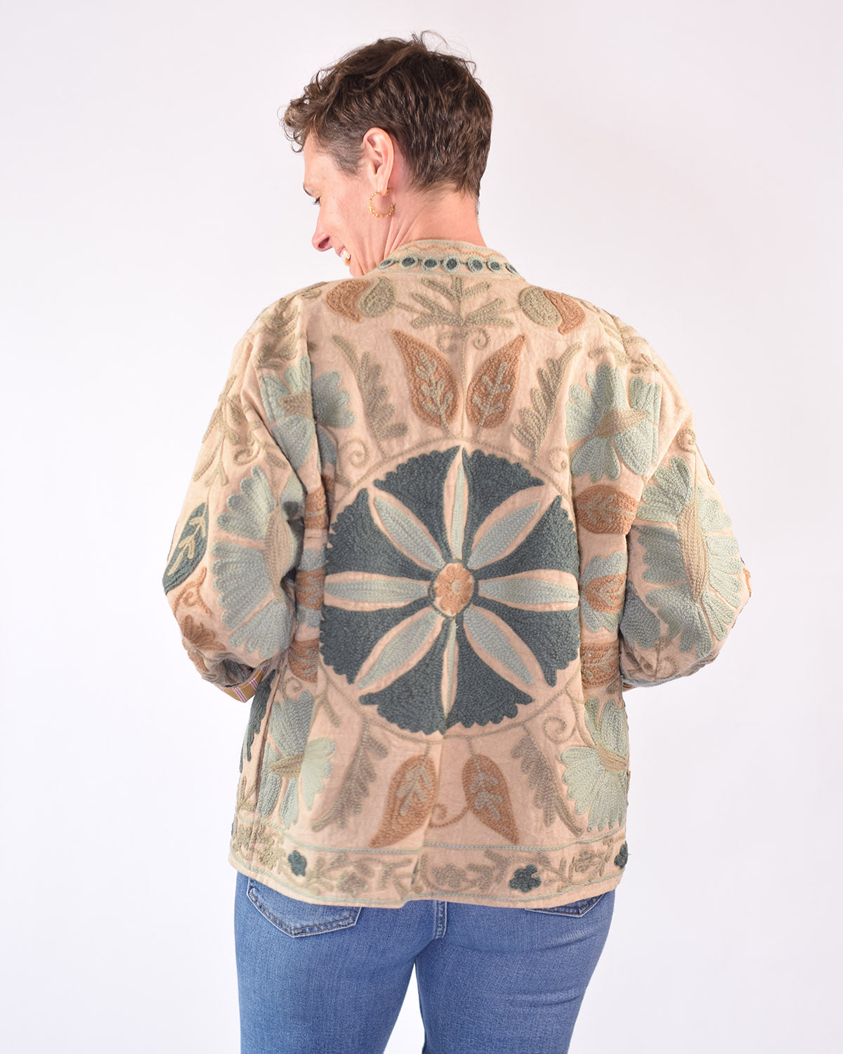 Suzani Embroidered Canvas Jacket/Cardigan - 04