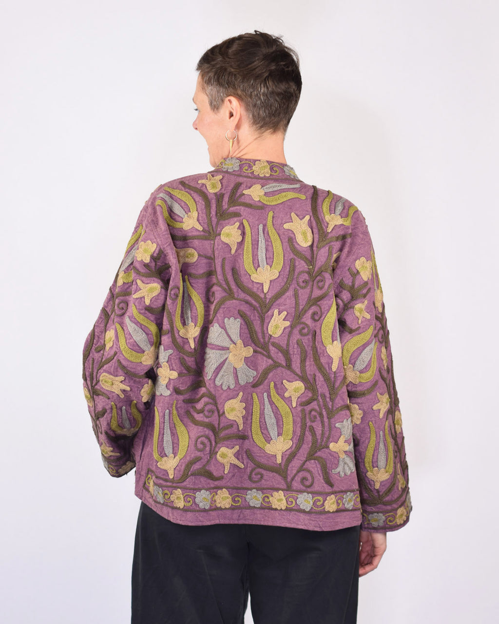 Suzani Embroidered Canvas Jacket/Cardigan -17