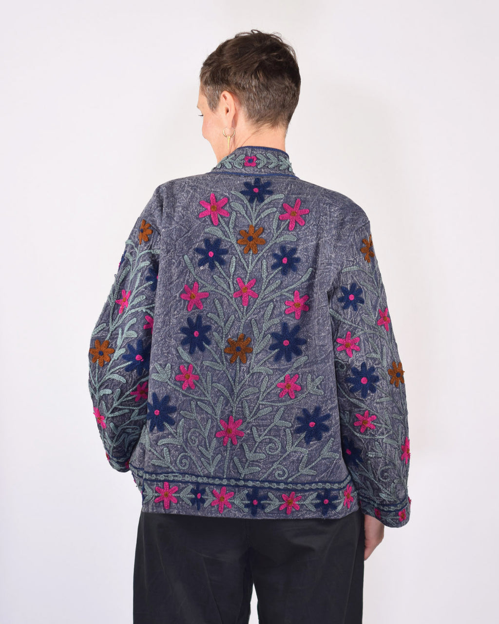 Suzani Embroidered Canvas Jacket/Cardigan - 18