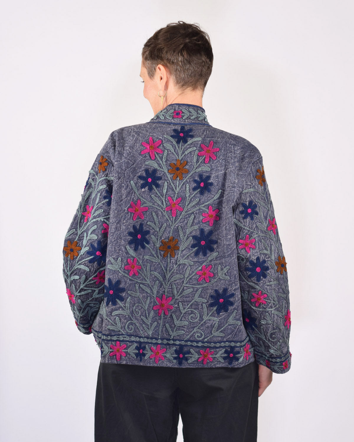 Suzani Embroidered Canvas Jacket/Cardigan - 18