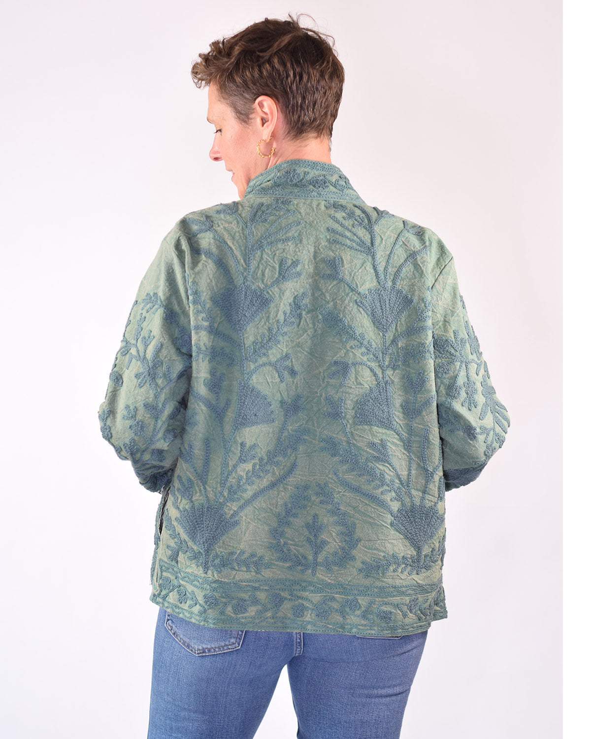 Suzani Embroidered Canvas Jacket/Cardigan -12