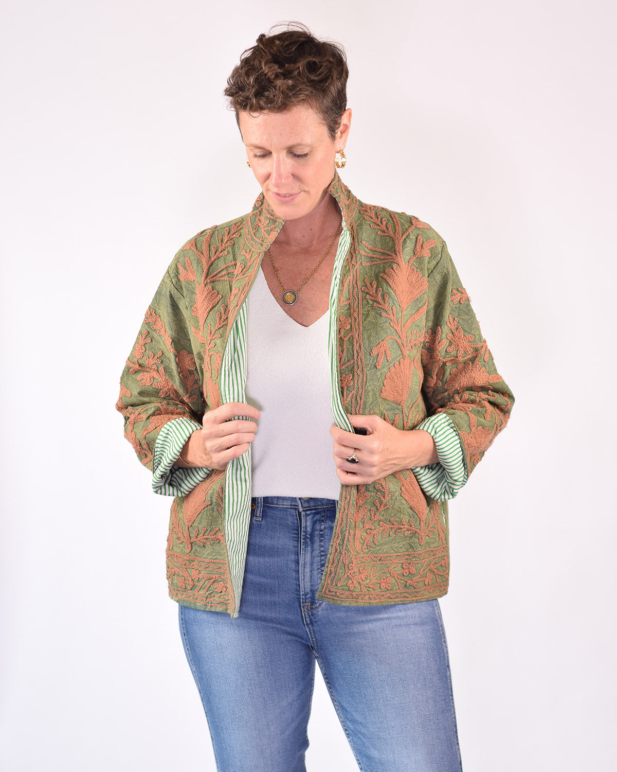 Suzani Embroidered Canvas Jacket/Cardigan - 07