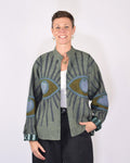 Lightweight Evil Eye Canvas Embroidered Jacket - 03