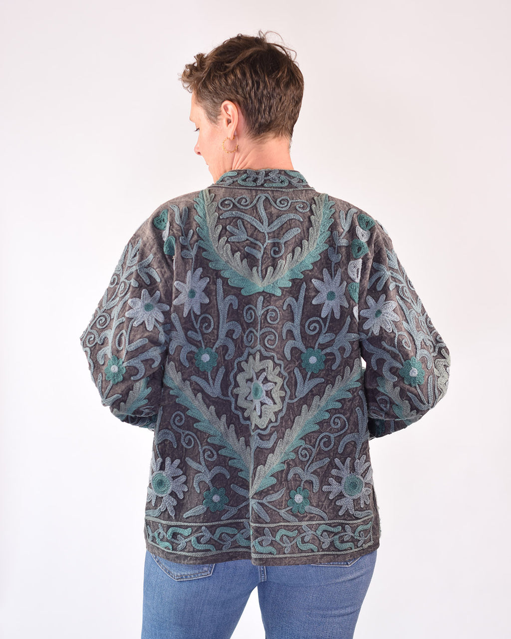 Suzani Embroidered Canvas Jacket/Cardigan -10