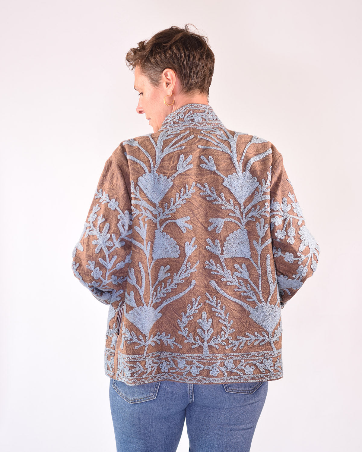 Suzani Embroidered Canvas Jacket/Cardigan -14