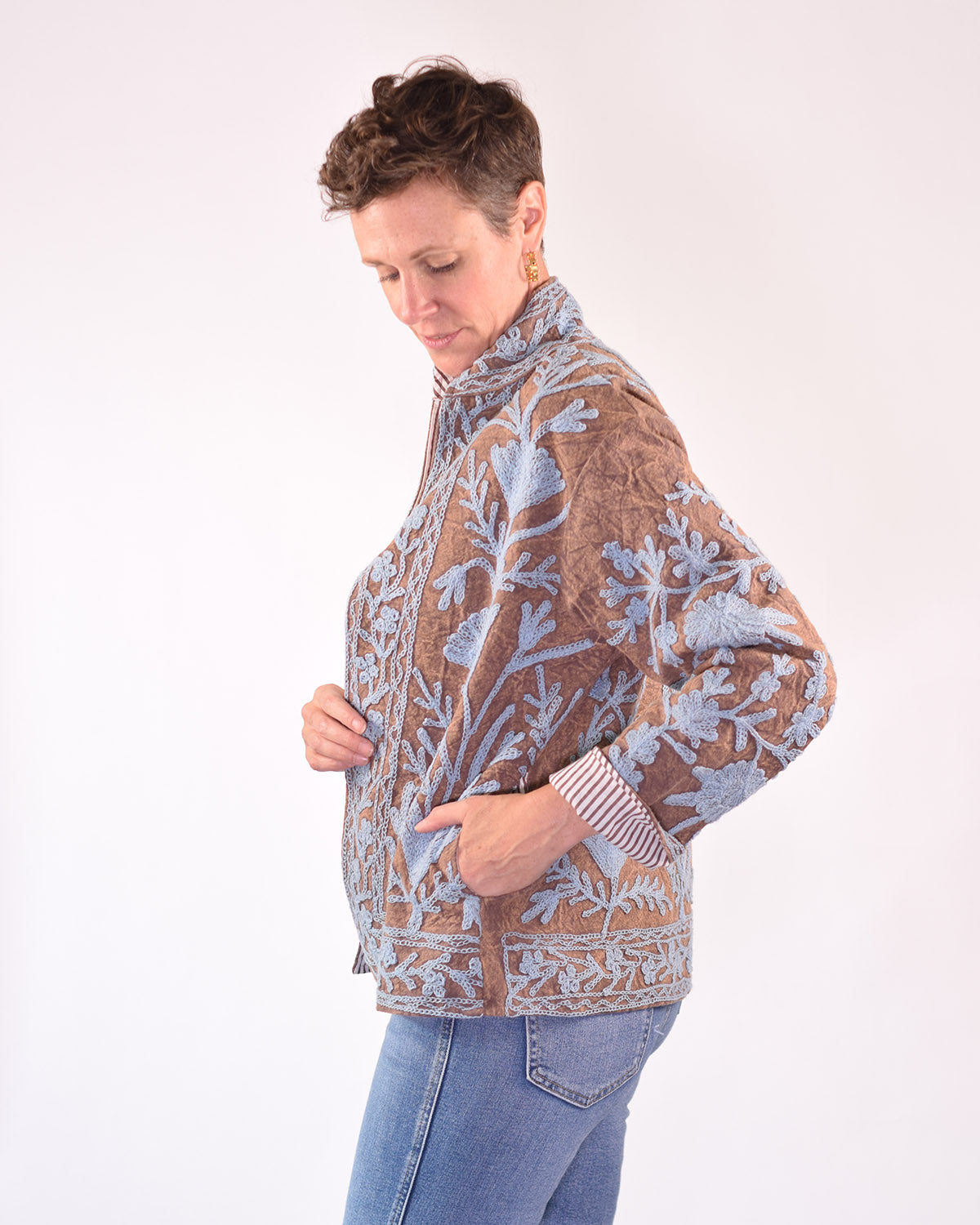 Suzani Embroidered Canvas Jacket/Cardigan -14