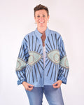 Lightweight Evil Eye Canvas Embroidered Jacket - 04