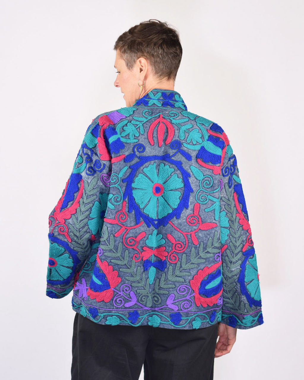 Denim Suzani Embroidered Jacket - 07