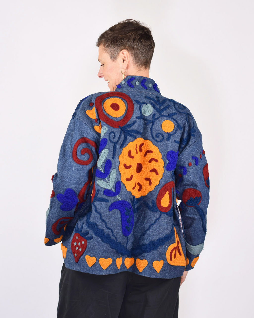 Denim Suzani Embroidered Jacket - 04