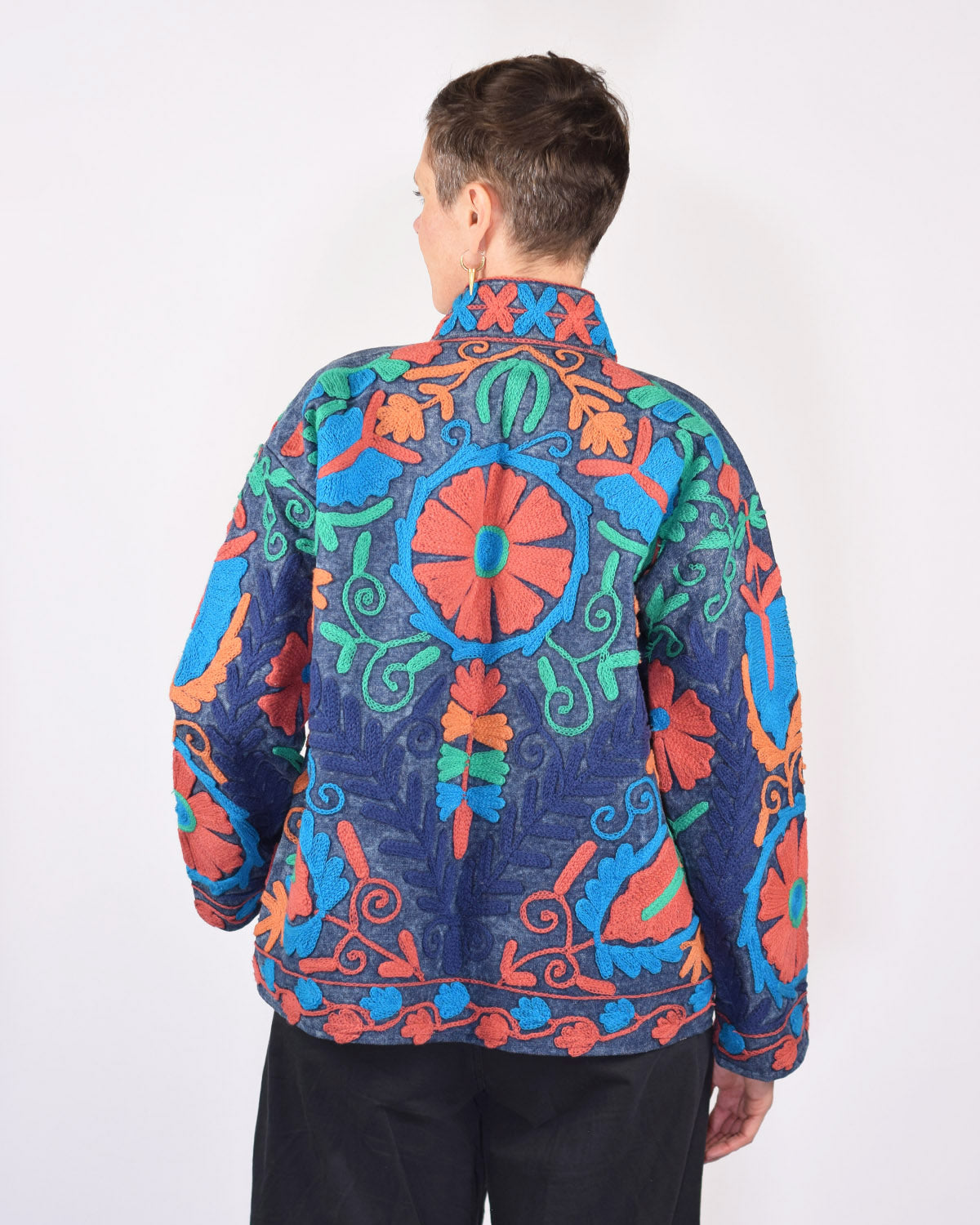 Denim Suzani Embroidered Jacket - 03