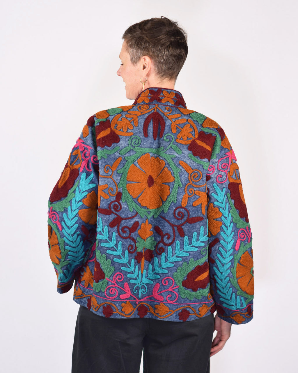 Denim Suzani Embroidered Jacket - 08
