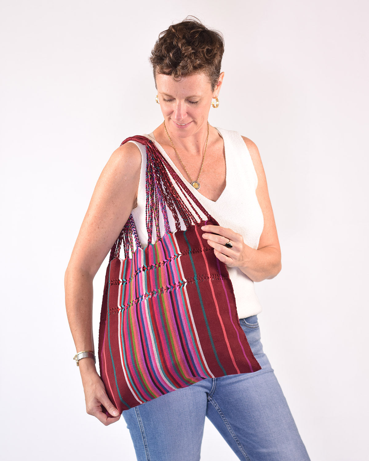Txtile Colorful Handwoven Chiapas Hammock Bag - 17