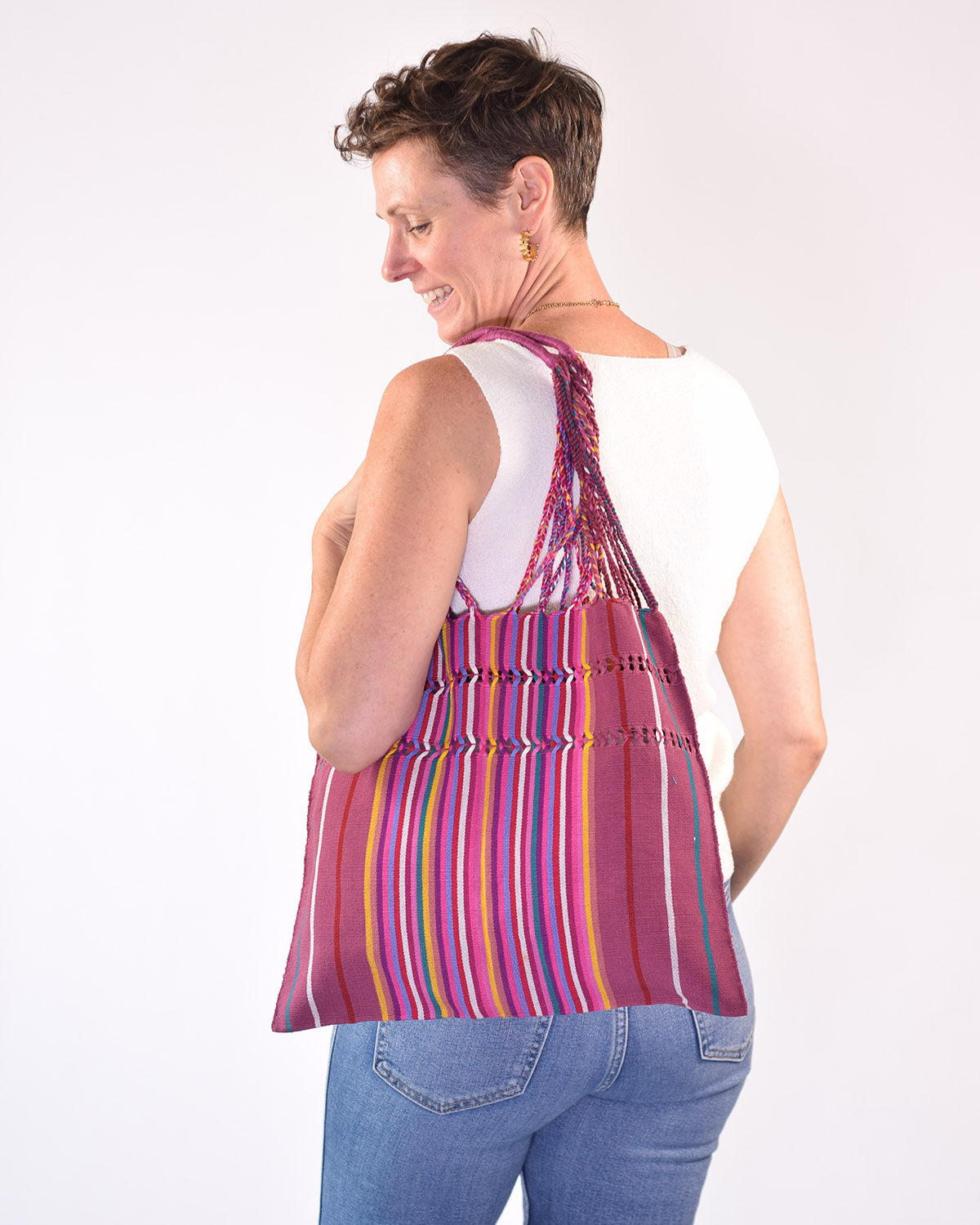 Txtile Colorful Handwoven Chiapas Hammock Bag - 16