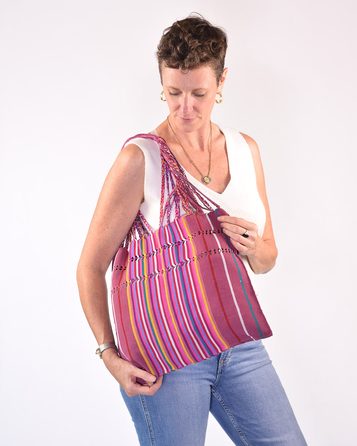 Txtile Colorful Handwoven Chiapas Hammock Bag - 16