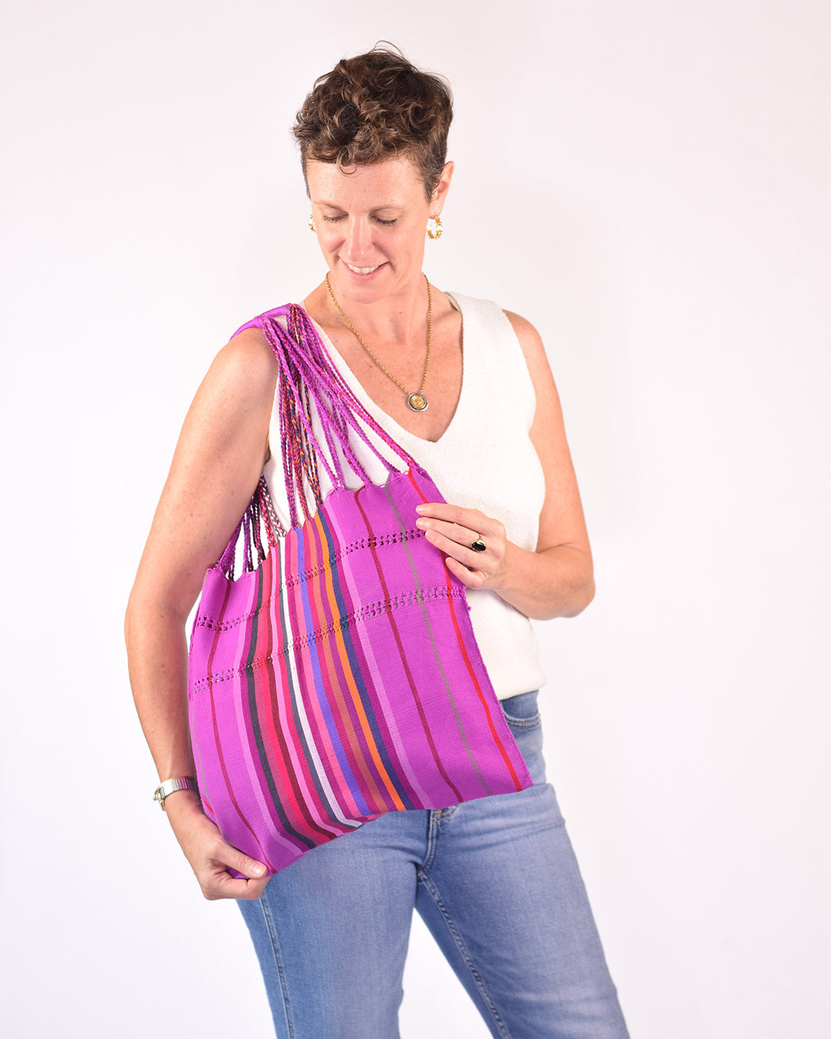 Txtile Colorful Handwoven Chiapas Hammock Bag - 04