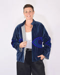 "Evil Eye" Suzani Embroidered Velvet Jacket/Cardigan - 01