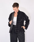 "Sgt. Pepper" Suzani Embroidered Velvet Jacket/Cardigan - Smoke