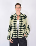 "Sgt. Pepper" Suzani Embroidered Velvet Jacket/Cardigan - Mint Forest
