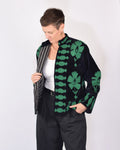 "Sgt. Pepper" Suzani Embroidered Velvet Jacket/Cardigan - Black Sage