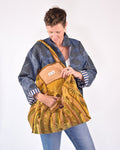 Velvet Suzani Embroidered Oversized Tote Bag - 03